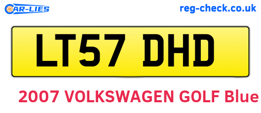 LT57DHD are the vehicle registration plates.