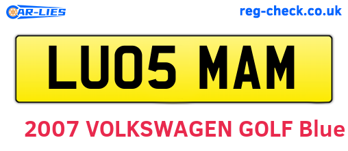 LU05MAM are the vehicle registration plates.
