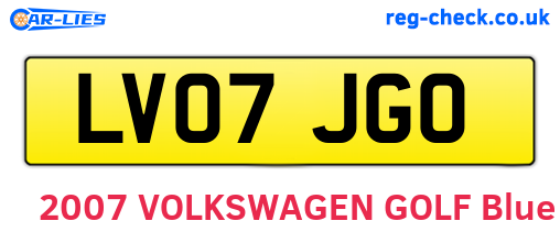LV07JGO are the vehicle registration plates.