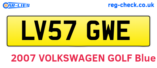 LV57GWE are the vehicle registration plates.