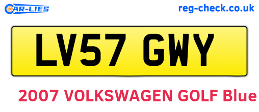 LV57GWY are the vehicle registration plates.