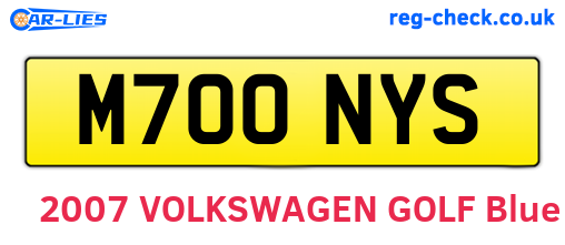 M700NYS are the vehicle registration plates.