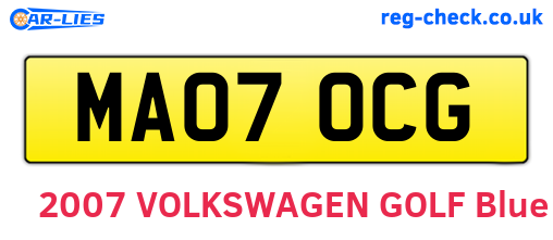 MA07OCG are the vehicle registration plates.
