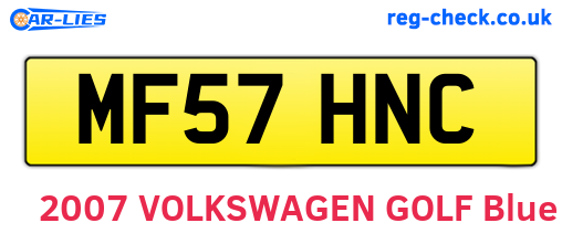 MF57HNC are the vehicle registration plates.