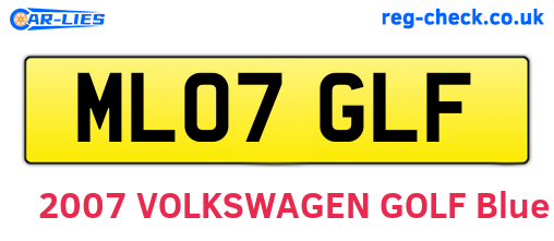 ML07GLF are the vehicle registration plates.