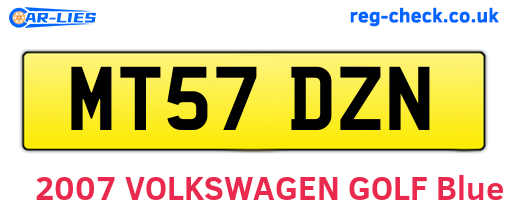 MT57DZN are the vehicle registration plates.