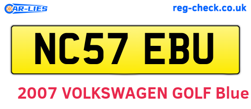 NC57EBU are the vehicle registration plates.