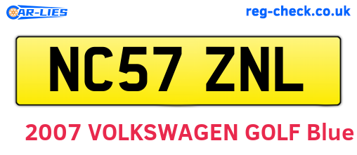 NC57ZNL are the vehicle registration plates.