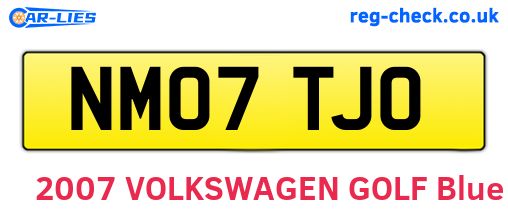 NM07TJO are the vehicle registration plates.