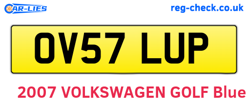 OV57LUP are the vehicle registration plates.