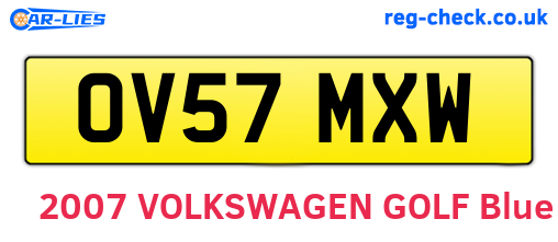 OV57MXW are the vehicle registration plates.