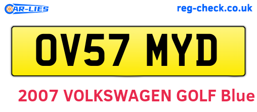 OV57MYD are the vehicle registration plates.