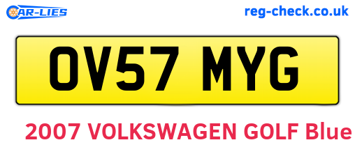 OV57MYG are the vehicle registration plates.