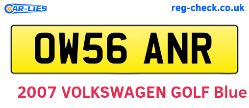 OW56ANR are the vehicle registration plates.