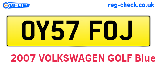 OY57FOJ are the vehicle registration plates.