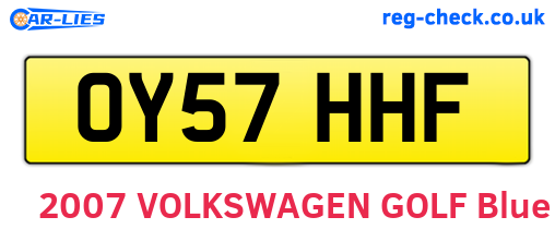 OY57HHF are the vehicle registration plates.
