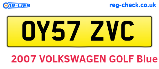 OY57ZVC are the vehicle registration plates.