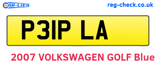 P31PLA are the vehicle registration plates.