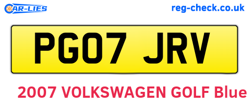 PG07JRV are the vehicle registration plates.