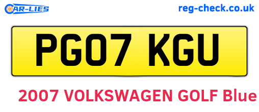 PG07KGU are the vehicle registration plates.