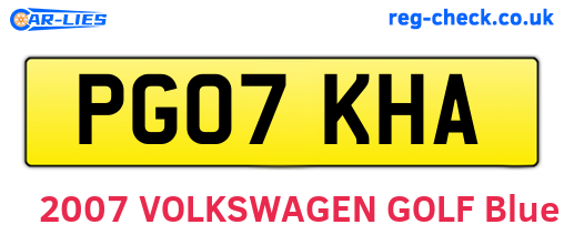 PG07KHA are the vehicle registration plates.