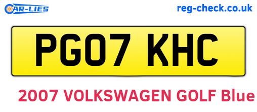 PG07KHC are the vehicle registration plates.