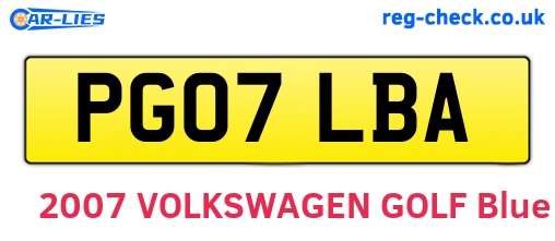 PG07LBA are the vehicle registration plates.