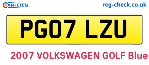 PG07LZU are the vehicle registration plates.