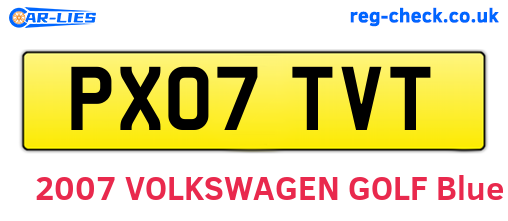 PX07TVT are the vehicle registration plates.