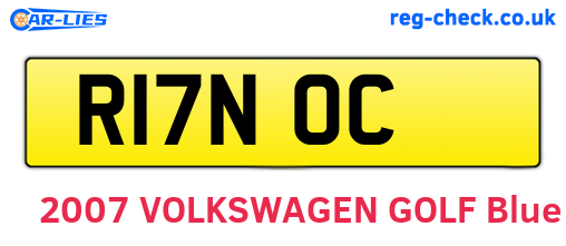 R17NOC are the vehicle registration plates.
