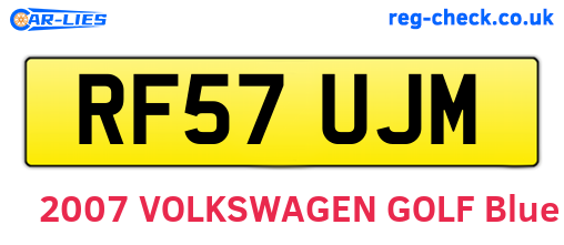 RF57UJM are the vehicle registration plates.