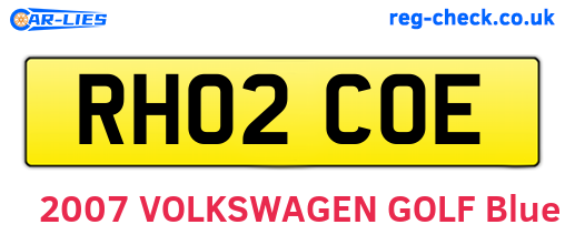 RH02COE are the vehicle registration plates.