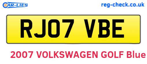 RJ07VBE are the vehicle registration plates.