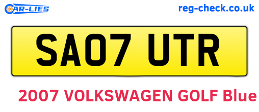 SA07UTR are the vehicle registration plates.