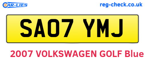 SA07YMJ are the vehicle registration plates.