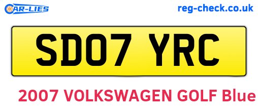 SD07YRC are the vehicle registration plates.