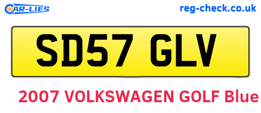 SD57GLV are the vehicle registration plates.