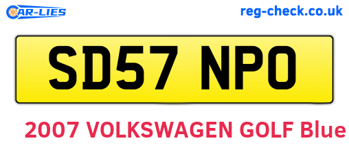 SD57NPO are the vehicle registration plates.