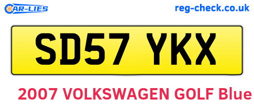 SD57YKX are the vehicle registration plates.