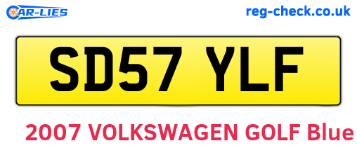 SD57YLF are the vehicle registration plates.