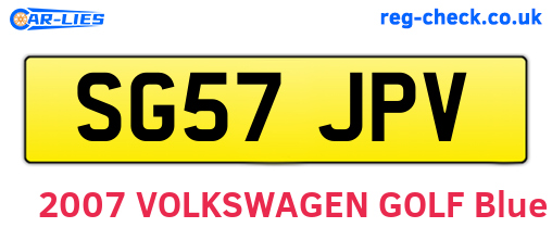 SG57JPV are the vehicle registration plates.