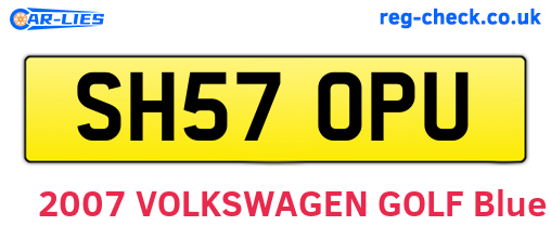 SH57OPU are the vehicle registration plates.