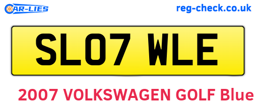 SL07WLE are the vehicle registration plates.