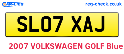 SL07XAJ are the vehicle registration plates.