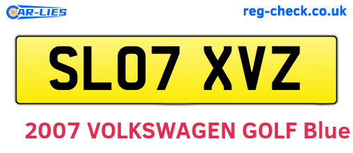 SL07XVZ are the vehicle registration plates.
