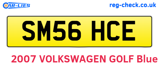 SM56HCE are the vehicle registration plates.