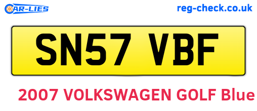 SN57VBF are the vehicle registration plates.
