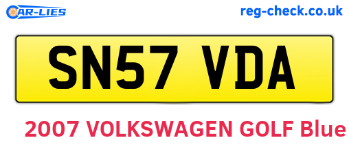 SN57VDA are the vehicle registration plates.