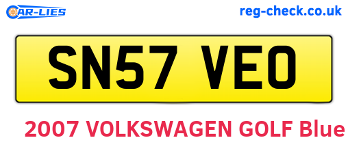 SN57VEO are the vehicle registration plates.