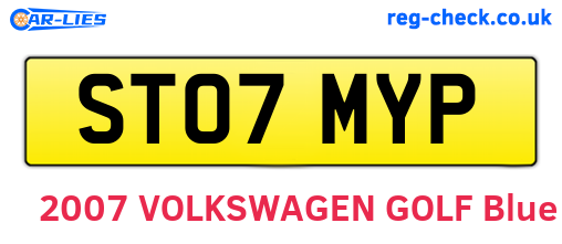 ST07MYP are the vehicle registration plates.